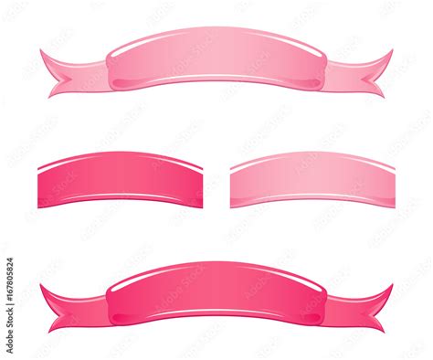 Pink ribbon banner isolated on White background. Vector Stock Vector ...