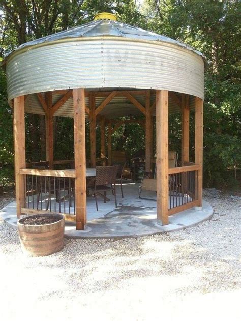 Pretty cool farmhouse gazebo! - Modern Design | Silo house, Grain bin ...