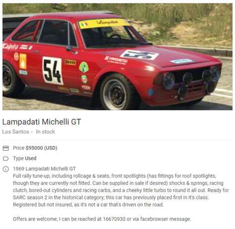 [For Sale] Lampadati Michelli GT - Archive - GTA World Forums - GTA V Heavy Roleplay Server