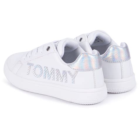 Tommy Hilfiger Girls' Monogram Sneakers in White — BAMBINIFASHION.COM