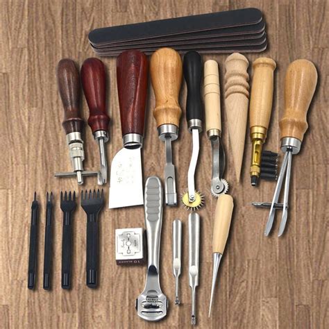 18pcs Craft DIY Handmade Tools Punch Edger Trench Device Belt Puncher ...