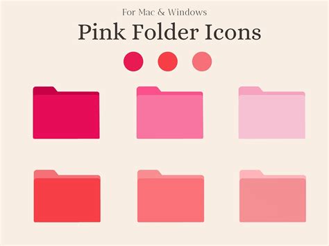 Pink Desktop Folder Icons, Aesthetic MacBook Folder Icons, Pink Windows ...