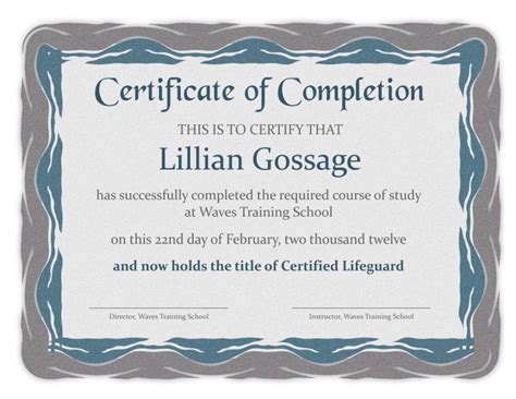 Certificate of Completion Templates