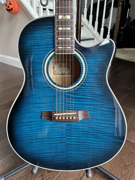 Ibanez Acoustic Electric Guitar - Blue Burst | Reverb