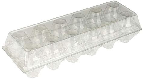 Recycled PETE Clear Plastic Disposable Tri-Fold Egg Cartons (Holds 1 Dozen Eggs) by MT Products ...