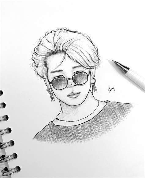 Park Jimin | Kpop drawings, Bts drawings, Art drawings sketches simple