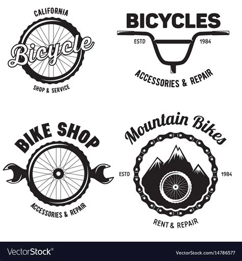 Set of vintage and modern bike shop logo badges Vector Image