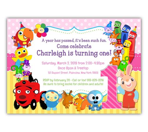 Babyfirsttv 1st Birthday Invitations Baby Girl, Set of 16 PRINTED ...