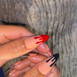 Creepy Dripping Blood Nails/ Halloween Press on Nails - Etsy