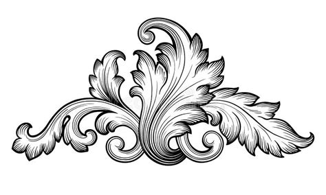 Vintage Baroque Floral Scroll Ornament Vector Stock Vector ...