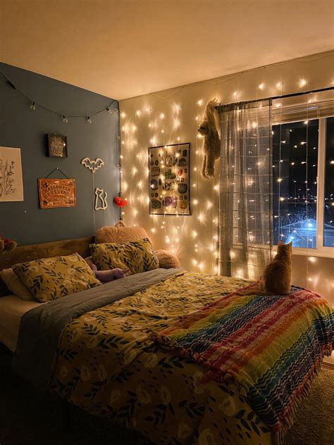 Bedroom String Lights Ideas