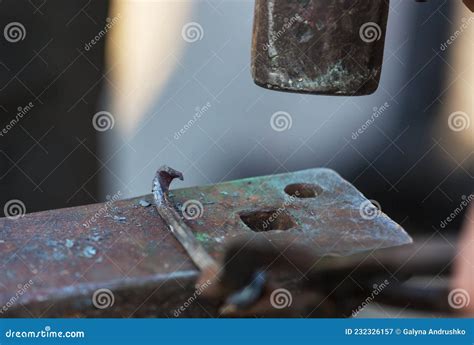 Anvil stock image. Image of pliers, ironwork, flame - 232326157