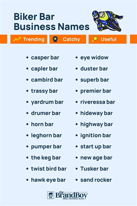 379+ Catchy Biker Bar Names That Will Rev Up Your Business! - theBrandboy.Com