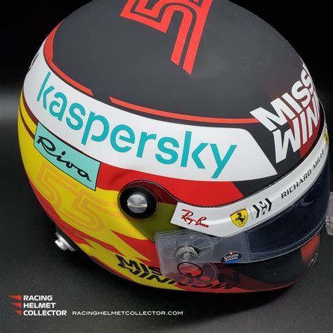 Carlos Sainz Jr Signed Race Used Visor Mounted on Promo Helmet 2021 Sc ...