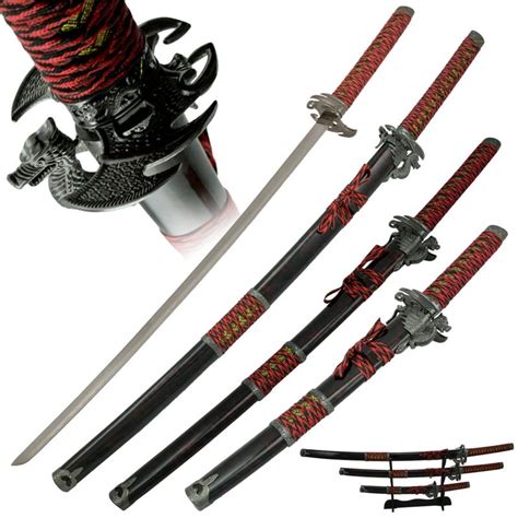 Red Dragon Samurai Katana Sword Set