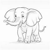 Premium Photo  Elephant coloring Page Cartoon Animal sketch template