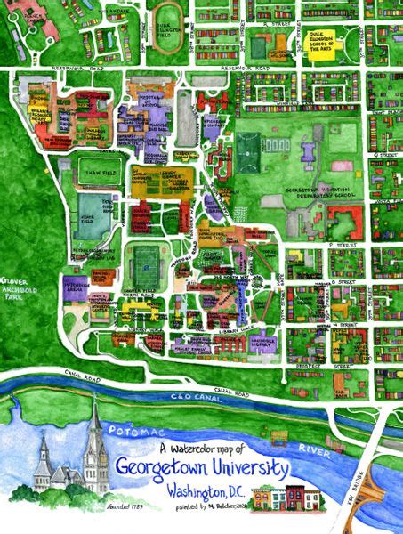 Map of Georgetown University Campus, 11"x14"