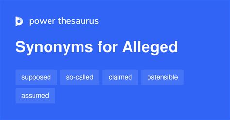 Alleged synonyms - 890 Words and Phrases for Alleged