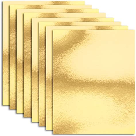 Bright Creations 8.5" x 11" Metallic Gold Foil Paper Cardstock Board Sheets for Arts and Crafts ...