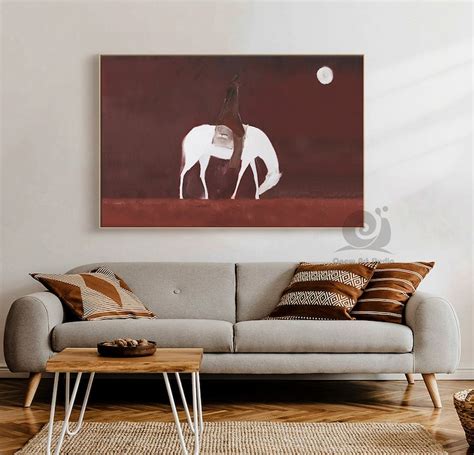 Abstract Horse Riding Oil Painting on Canvas Original White - Etsy