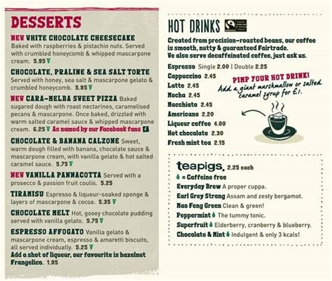 Menu at Zizzi - Pinner pizzeria, Pinner, 6 High St