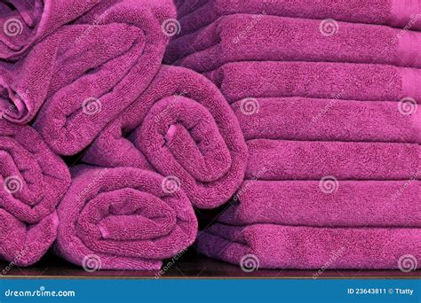 Purple towels stock image. Image of clean, purple, stack - 23643811