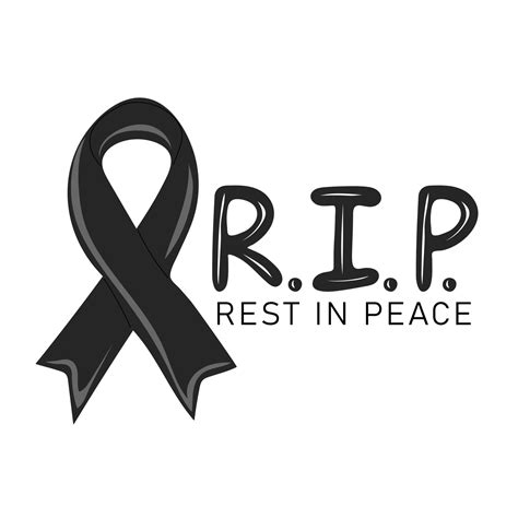 Rest in peace. Banner with hand drawn black ribbon cross 21748343 Vector Art at Vecteezy