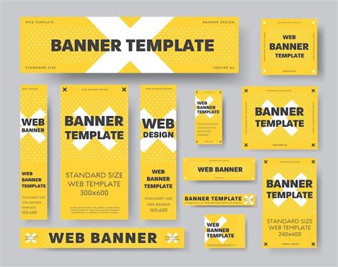 Free Vector | Set of banners with geometric shapes