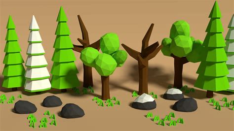 A mini low poly forest : blender