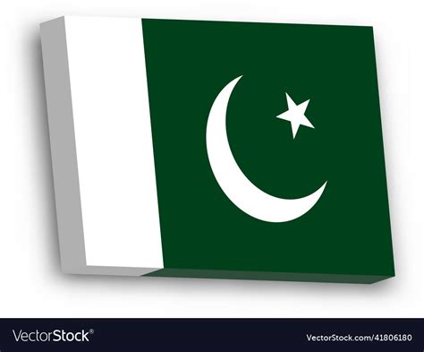 3d flag of pakistan Royalty Free Vector Image - VectorStock