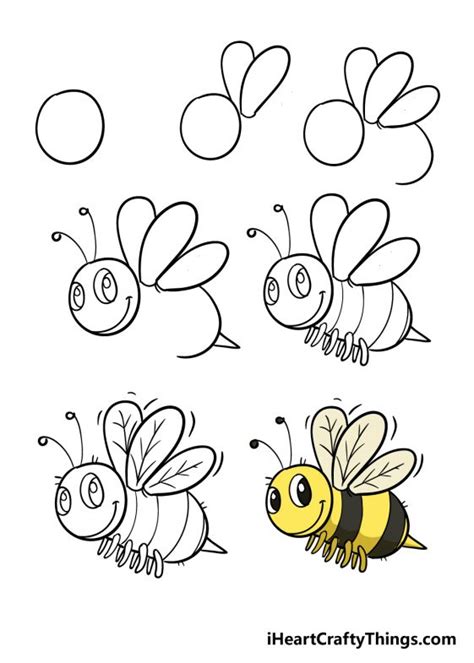 Bee Drawing - How To Draw A Bee Step By Step