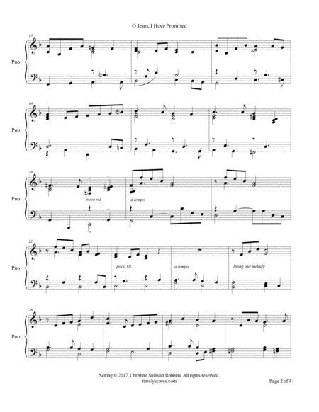 O Jesus, I Have Promised (O Savior, Precious Savior) By Arthur H. Mann - Digital Sheet Music For ...