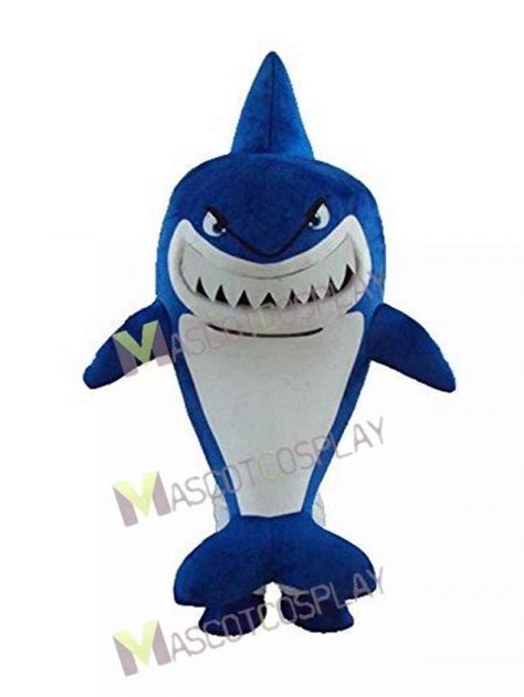 Blue Shark with White Belly Mascot Costume