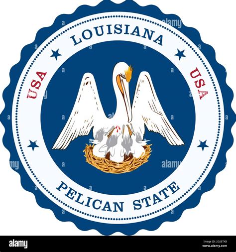 Louisiana Emblem as vector on isolated white background. Representing ...