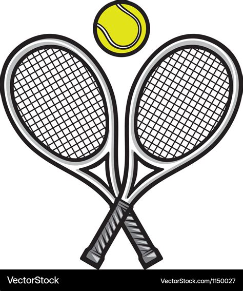 Tennis rackets and ball Royalty Free Vector Image