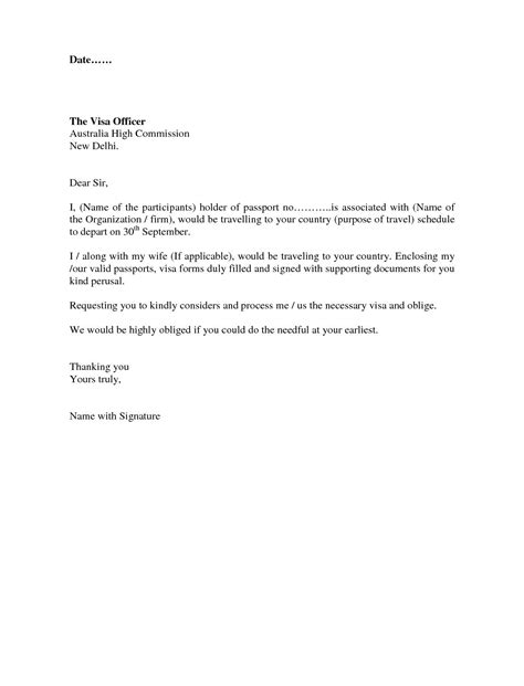 Cover Letter Template Visa Application - Resume Format | Reference letter, Letter of ...