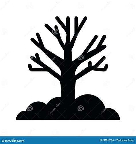 Dry tree silhouette style stock illustration. Illustration of sample - 290396533