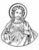 Sacred Heart  Catholic Coloring Page sketch template