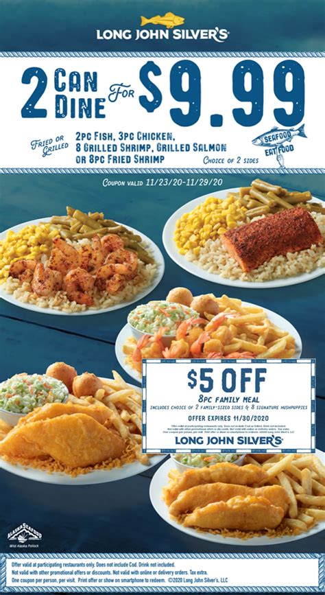 $5 off 8pc family meal & more at Long John Silvers #longjohnsilvers | The Coupons App®