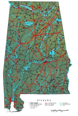 Alabama Map - online maps of Alabama State