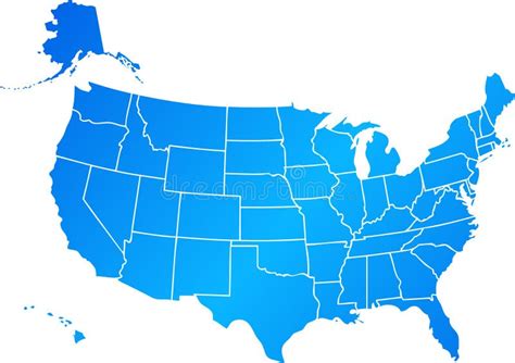 United States Map Blue