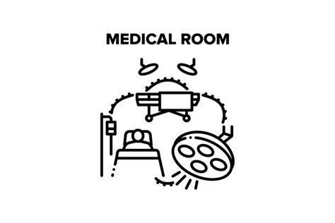 Medical Room Vector Black Illustrations