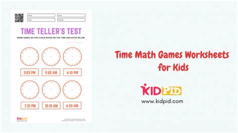 Time Math Games Worksheets for Kids - Kidpid