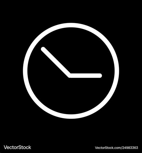 Clock icon black and white Royalty Free Vector Image