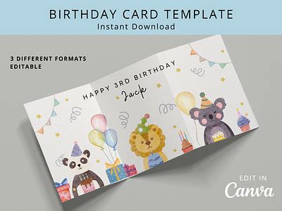 Zoo birthday card template by Deane Furtado on Dribbble