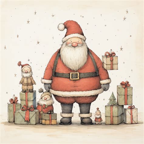 Santa Cartoon With Gifts Free Stock Photo - Public Domain Pictures