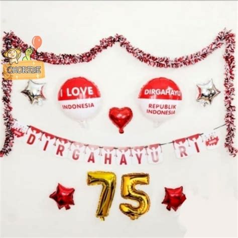 Jual Paket Dekorasi Hiasan Balon Dirgahayu HUT RI 17 AGUSTUS Merah ...