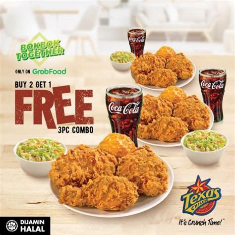 Texas Chicken Buy 2 FREE 1 Promotion on GrabFood