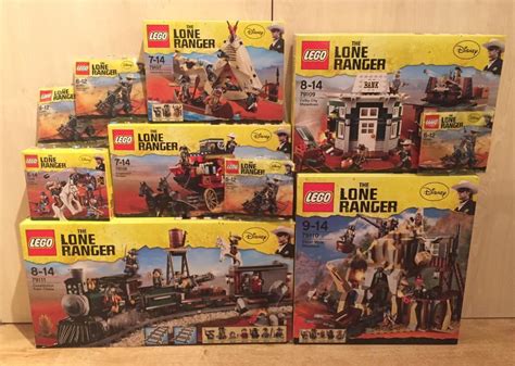 Various brand new sealed discontinued Lego Lone Ranger sets, including The Constitution Train ...