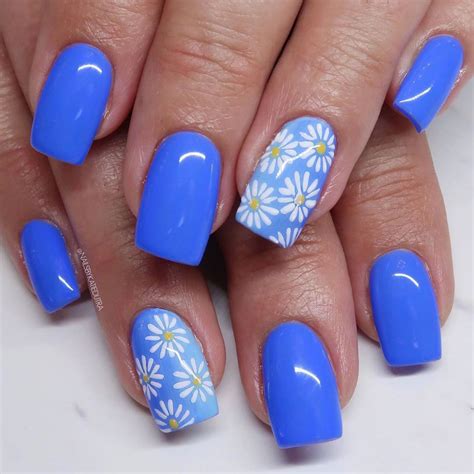 Bright Blue Nails, Blue Gel Nails, Summer Gel Nails, Cute Spring Nails ...